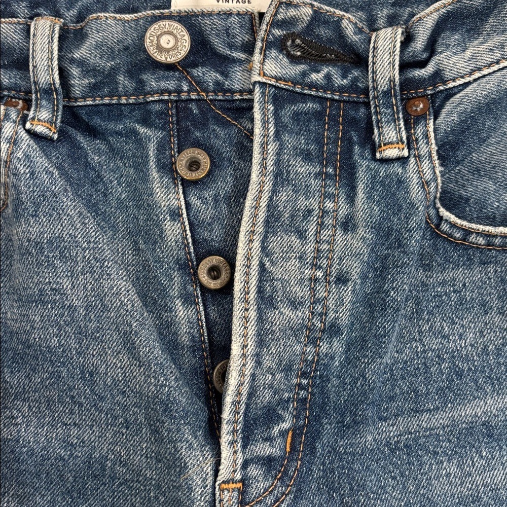Moussy Vintage Trenton High Rise Wide‎ Straight Leg Jeans Light Wash Size 24 - Picture 7 of 10